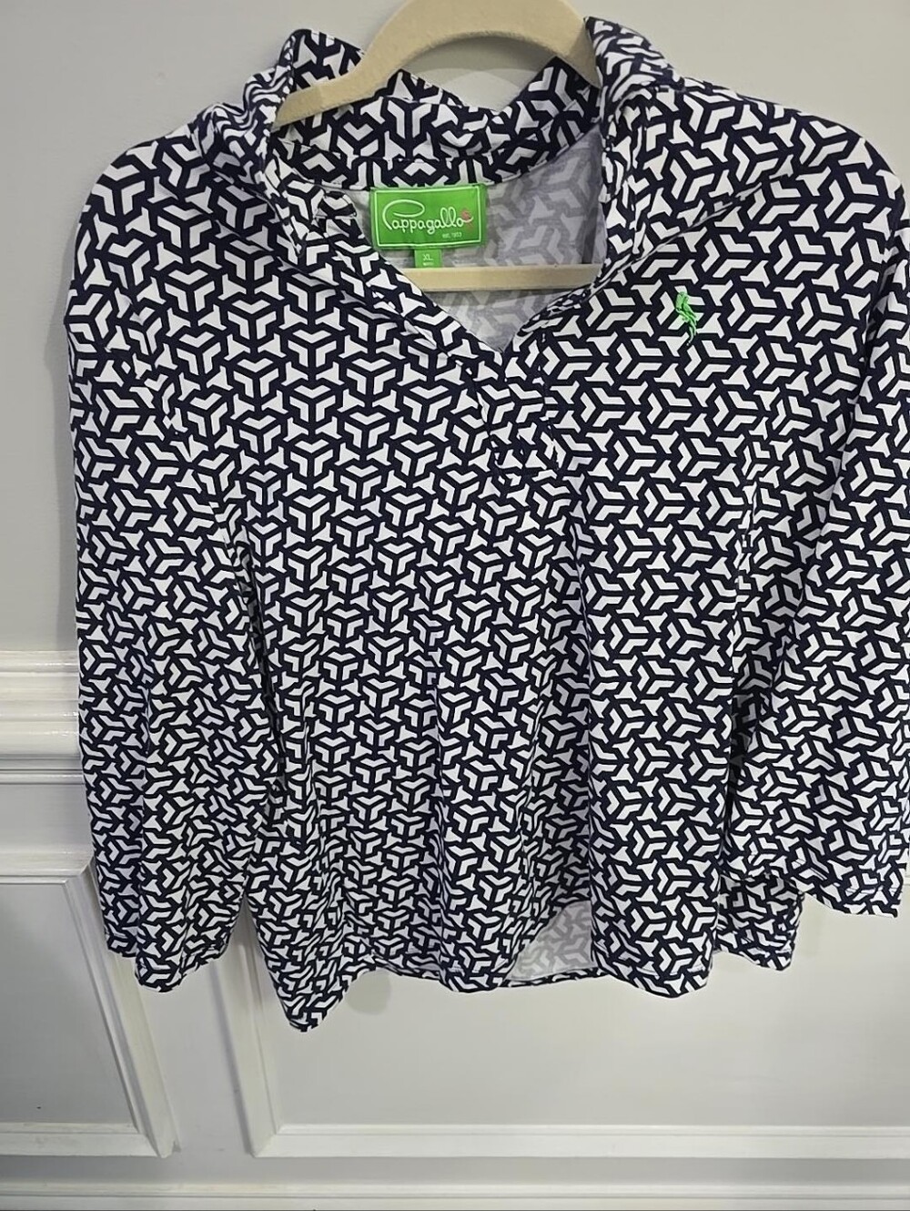 Pappagallo Geometric Print Button-Front Shirt – XL